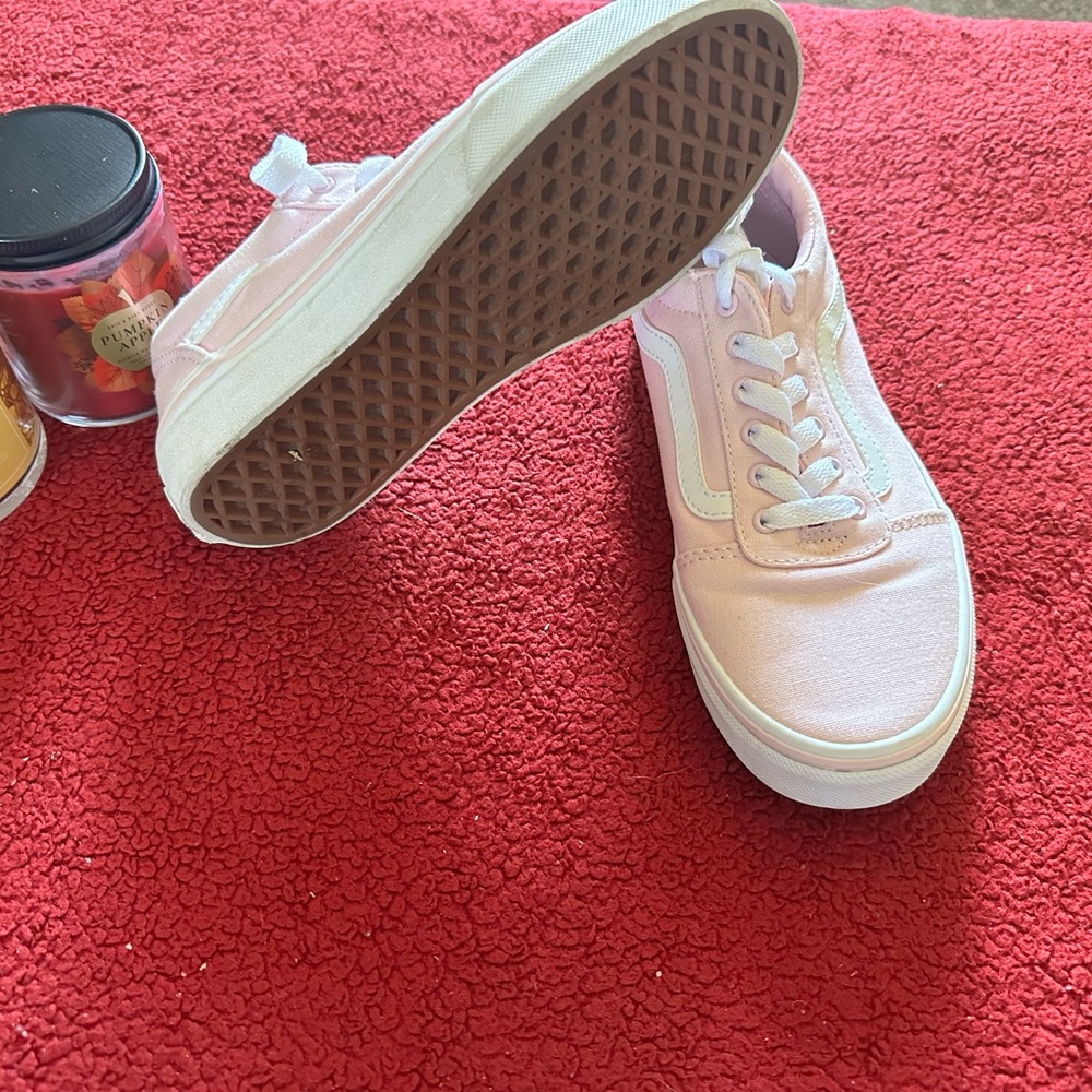 Pink and white Vans - Size 4y